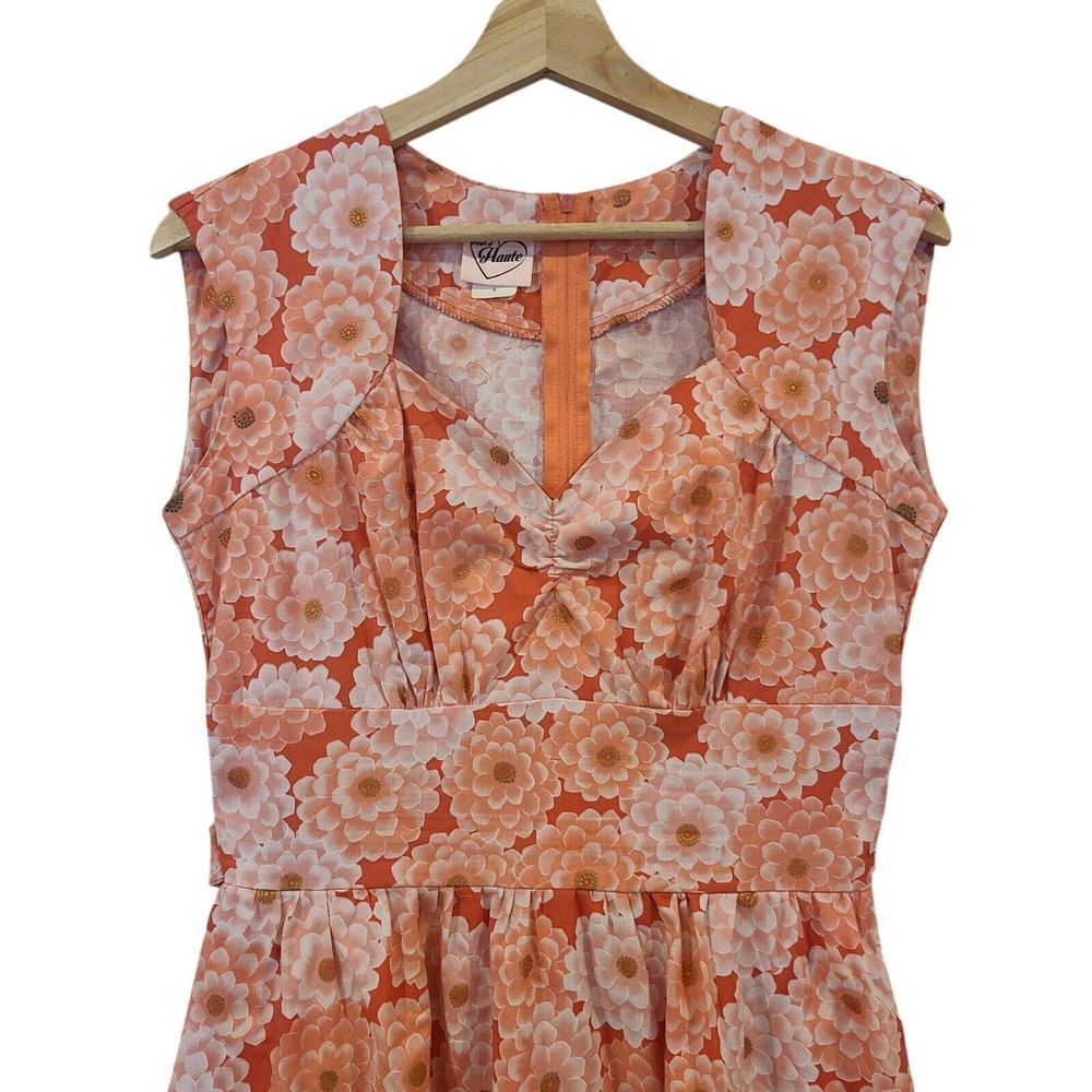 Heart‎ of Haute Pink Small Dress Fit Flare Sweatheart Neck Floral Coquette - Picture 2 of 9